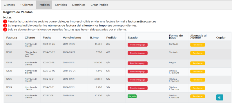 todos los pedidos de tus clientes controlados para partners y agencias de marketing digital