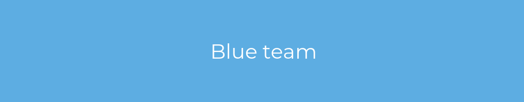 La imagen muestra un fondo azul con un texto centrado en letras blancas que muestra la palabra blue-team 