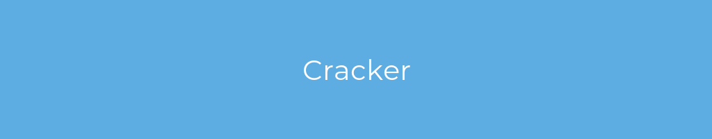 La imagen muestra un fondo azul con un texto centrado en letras blancas que muestra la palabra Cracker 