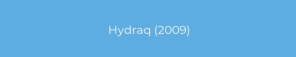 La imagen muestra un fondo azul con un texto centrado en letras blancas que muestra la palabra hydraq-(2009) 