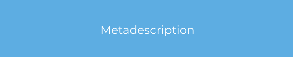 La imagen muestra un fondo azul con un texto centrado en letras blancas que muestra la palabra Metadescription 