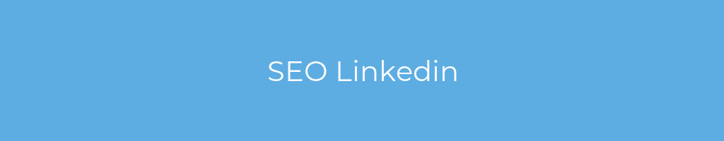 La imagen muestra un fondo azul con un texto centrado en letras blancas que muestra la palabra SEO Linkedin 