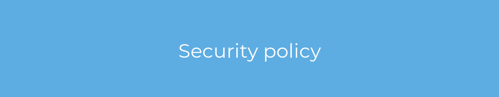 La imagen muestra un fondo azul con un texto centrado en letras blancas que muestra la palabra security-policy 