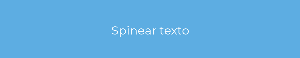 La imagen muestra un fondo azul con un texto centrado en letras blancas que muestra la palabra Spinear texto 