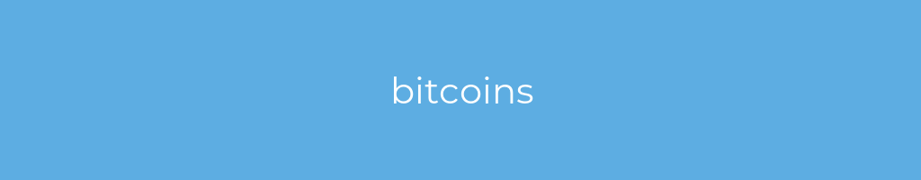 La imagen muestra un fondo azul con un texto centrado en letras blancas que muestra la palabra bitcoins 