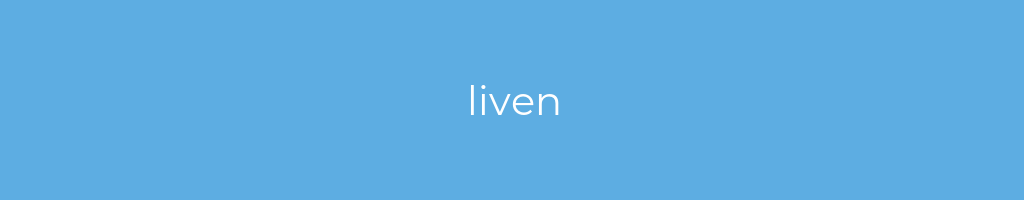 La imagen muestra un fondo azul con un texto centrado en letras blancas que muestra la palabra liven 