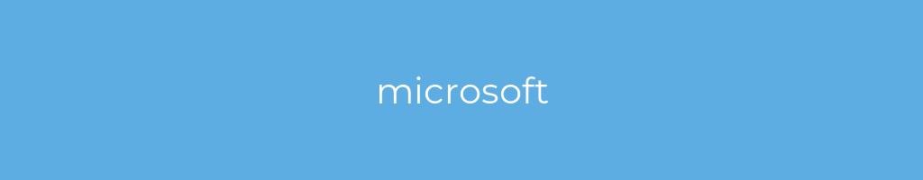 La imagen muestra un fondo azul con un texto centrado en letras blancas que muestra la palabra microsoft 