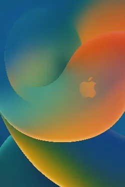 La imagen presenta un fondo abstracto con suaves formas curvas en tonos azules, verdes, naranjas y amarillos. Estas formas se entrelazan, creando una sensación de fluidez y dinamismo. En el centro, se destaca el logotipo de Apple, sutilmente integrado en el diseño. La escena evoca una sensación de modernidad y creatividad, sugiriendo innovación y tecnología. La combinación de colores transmite una atmósfera vibrante y optimista.