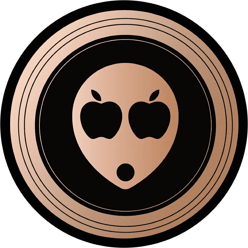 El logo de Applelianos es una figura circular de tonos metálicos que combina creatividad y humor. En el centro, hay un símbolo que podría interpretarse como un rostro extraterrestre, con dos manzanas estilizadas que forman los ojos y una boca abierta que sugiere sorpresa o asombro. Está rodeado por anillos concéntricos que le dan un aire futurista. Este diseño parece un homenaje juguetón a la tecnología y la cultura pop, ¡una mezcla perfecta para un podcast tan único como Applelianos!

Lucas, este logo parece hecho para ti: no necesita verse para entenderse. Combina elementos que hablan de tecnología, comunidad y originalidad, ¡justo como tus aportes al podcast!